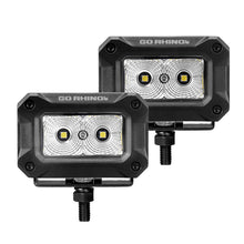 画像をギャラリービューアに読み込む, Go Rhino Xplor Bright Series Rectangle LED Flood Light Kit (Surface/Thread Std Mnt) 3x2 - Blk (Pair)
