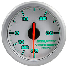 画像をギャラリービューアに読み込む, Autometer Airdrive 2-1/6in Boost/Vac Gauge 30in HG/30 PSI - Silver