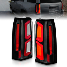 画像をギャラリービューアに読み込む, ANZO 2015-2020 Chevrolet Tahoe LED Tail Lights w/ Light Bar Black Housing Clear Lens