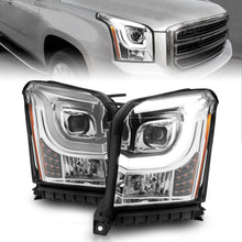 画像をギャラリービューアに読み込む, ANZO 2015-2017 GMC Yukon XL Projector Headlights W Lightbar - Chrome/Amber