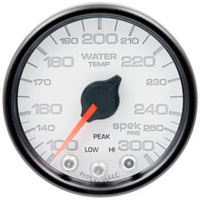 画像をギャラリービューアに読み込む, Autometer Spek-Pro Gauge Water Temp 2 1/16in 300f Stepper Motor W/Peak &amp; Warn Wht/Blk