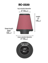 画像をギャラリービューアに読み込む, K&amp;N Universal Air Filter 1-13/16in FLG / 3in Bottom / 2in Top / 3in Height