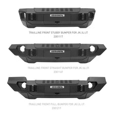 画像をギャラリービューアに読み込む, Go Rhino 07-20 Jeep Wrangler JL/JLU/JK/JKU/Gladiator JT Trailline Front Stubby Bumper