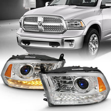 画像をギャラリービューアに読み込む, ANZO 2009-2018 Dodge Ram 1500 Projector Plank Style Switchback H.L Halo Chrome Amber (OE Style)