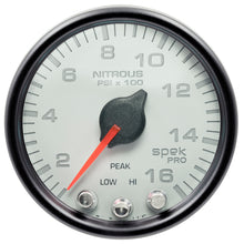 画像をギャラリービューアに読み込む, Autometer Spek-Pro Gauge Nitrous Press 2 1/16in 1600psi Stepper Motor W/Peak &amp; Warn Wht/Blk