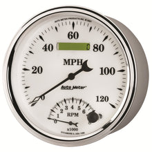 画像をギャラリービューアに読み込む, AutoMeter Gauge Tach/Speedo 5in. 120MPH &amp; 8K RPM Elec. Program Old Tyme White II