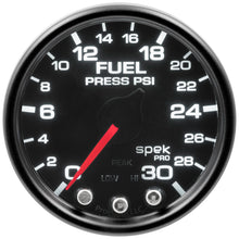 画像をギャラリービューアに読み込む, Autometer Spek-Pro Gauge Fuel Press 2 1/16in 30psi Stepper Motor W/Peak &amp; Warn Blk/Smoke/Blk