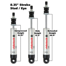 画像をギャラリービューアに読み込む, Ridetech HQ Series Shock Absorber Single Adjustable 8.35in Stroke Eye/Stud Mounting 12.55in x 20.9in