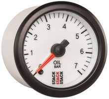 画像をギャラリービューアに読み込む, Autometer Stack 52mm 0-7 Bar M10 Male Pro Stepper Motor Oil Pressure Gauge - White