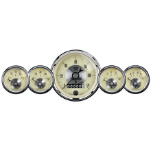 画像をギャラリービューアに読み込む, AutoMeter Gauge Kit 5 Pc 3-3/8in. &amp; 2-1/16in. Elec Speedo W/Wheel Odo Prestige Antique. Ivory