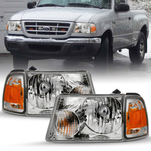 画像をギャラリービューアに読み込む, ANZO 2001-2011 Ford Ranger Crystal Headlight Chrome w/Corner Lights (OE Replacement)