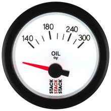 画像をギャラリービューアに読み込む, Autometer Stack 52mm 140-300 Deg F 1/8in NPTF Electric Oil Temp Gauge - White