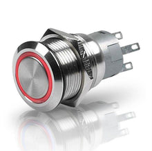 画像をギャラリービューアに読み込む, Hella Switch Push Stainless Steel SPST LED Red 12V