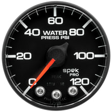 画像をギャラリービューアに読み込む, Autometer Spek-Pro Gauge Water Press 2 1/16in 120psi Stepper Motor W/ Peak &amp; Warn