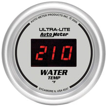 画像をギャラリービューアに読み込む, Autometer Ultra-Lite 2-1/16in 340 Deg F Silver Dial Digital w/ Red LED Water Temperature Gauge