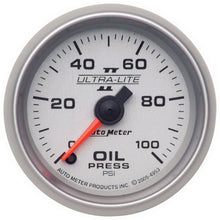 画像をギャラリービューアに読み込む, Autometer Ultra-Lite II 52mm 0-100 psi Full Sweep Electric Oil Pressure Gauge