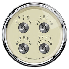 画像をギャラリービューアに読み込む, AutoMeter Gauge Quad 5in. 0 Ohm(e) to 90 Ohm(f) Elec Prestige Antique. Ivory