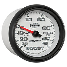 画像をギャラリービューアに読み込む, Autometer Phantom II 2-5/8in 30INHG-45PSI Phantom Mechanical Boost/Vacuum Gauge
