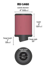 画像をギャラリービューアに読み込む, K&amp;N Filter Universal Rubber Filter 2 3/4 inch 10 Degree Flange 4 inch OD 5 inch Height