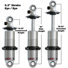 画像をギャラリービューアに読み込む, Ridetech HQ Series CoilOver Shock 6.3in Travel 2.5in Coil Eye/Eye Mounting 12.325inx18.625in