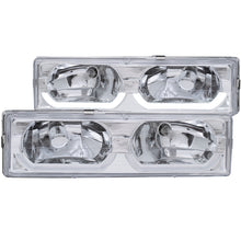 画像をギャラリービューアに読み込む, ANZO 1988-1998 Chevrolet C1500 Crystal Headlights Chrome w/ Low - Brow