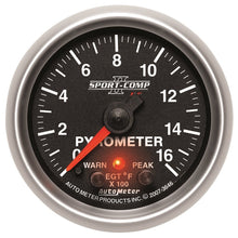 画像をギャラリービューアに読み込む, Autometer Sport-Comp II Full Sweep Electronic 0-1600 Deg F EGT/Pyrometer Peak &amp; Warn w/ Elec Control