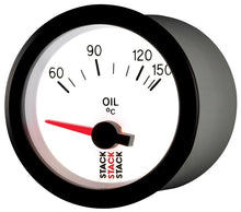 画像をギャラリービューアに読み込む, Autometer Stack 52mm 60-150 Deg C M10 Male Electric Oil Temp Gauge - White