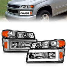 画像をギャラリービューアに読み込む, ANZO 04-12 GM Colorado/Canyon/I-Series Crystal Headlights - w/ Light Bar Chrome Housing 4pcs