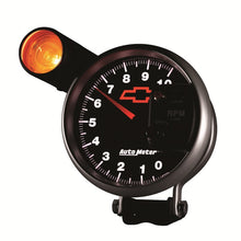 画像をギャラリービューアに読み込む, Autometer GM Bowtie Black 5in 10000 RPM Pedestal Electronic Tachometer w/ Ext Shift Light
