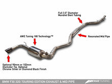 画像をギャラリービューアに読み込む, AWE Tuning BMW F30 320i Touring Exhaust w/Performance Mid Pipe - Diamond Black Tip (90mm)
