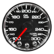 画像をギャラリービューアに読み込む, Autometer Spek-Pro Gauge Oil Temp 2 1/16in 300f Stepper Motor W/Peak &amp; Warn Blk/Chrm