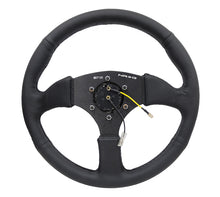 画像をギャラリービューアに読み込む, NRG Reinforced Steering Wheel (350mm / 2.5in. Deep) Blk Leather Comfort Grip w/5mm Matte Blk Spokes