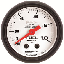 画像をギャラリービューアに読み込む, Autometer Phantom 2-1/16in 0-1.0 Bar Mechanical Fuel Pressure Gauge