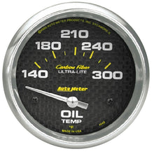 画像をギャラリービューアに読み込む, Autometer Carbon Fiber Oil Temp 66.7mm 2 5/8in Short Sweep Electronic 300 Deg F Temperature Gauge