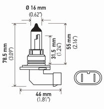 画像をギャラリービューアに読み込む, Hella Bulb 9006 12V 55W P22D T4 +50 (2)