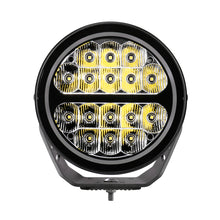 画像をギャラリービューアに読み込む, Go Rhino Xplor Blackout Series Round LED Spot Light Beam w/DRL (Surface/Thread Stud Mnt) 7in. - Blk