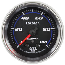 画像をギャラリービューアに読み込む, Autometer Cobalt Oil Pressure Gauge 2 5/8in 100PSI Stepper Motor w/ Peak and Warn