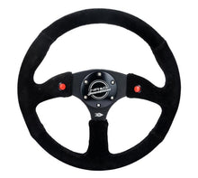 画像をギャラリービューアに読み込む, NRG Reinforced Steering Wheel (350mm/ 2.5in. Deep) Sport Suede Racing/ 4mm Matte Black Spoke