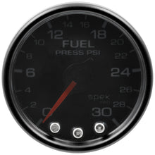 画像をギャラリービューアに読み込む, Autometer Spek-Pro Gauge Fuel Press 2 1/16in 30psi Stepper Motor W/Peak &amp; Warn Blk/Smoke/Blk