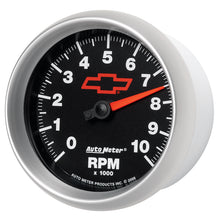 画像をギャラリービューアに読み込む, AutoMeter Gauge Tachometer 3-3/8in. 10K RPM In-Dash Chevy Red Bowtie Black