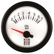 画像をギャラリービューアに読み込む, Autometer Stack 52mm 0-7 Bar M10 Male Electric Oil Pressure Gauge - White