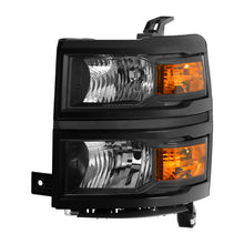 画像をギャラリービューアに読み込む, xTune Chevy Silverado 1500 14-15 (Non-HD) Driver Side Headlight Black - OEM Left HD-JH-CS14-OEBK-L