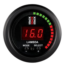 画像をギャラリービューアに読み込む, Autometer Stack Instruments 52mm Wideband Air-Fuel Ratio (LAMBDA) Gauge - Black