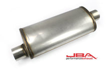 画像をギャラリービューアに読み込む, JBA Universal Chambered Style 304SS Muffler 18x8x5 3in Inlet Diameter Offset/Center