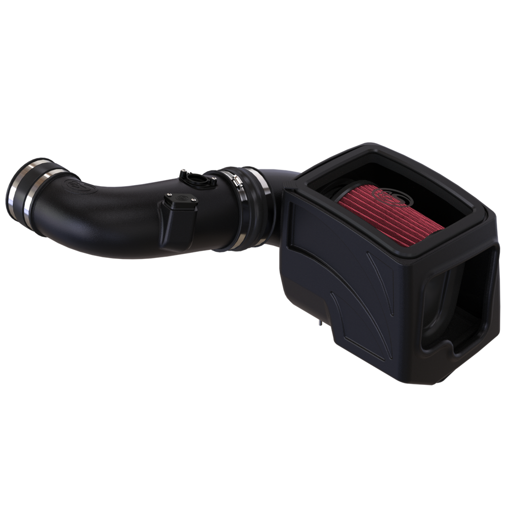 Cold Air Intake For 11-16 Chevrolet Silverado GMC Sierra V8-6.6L LML Duramax Cotton Cleanable Red S&B