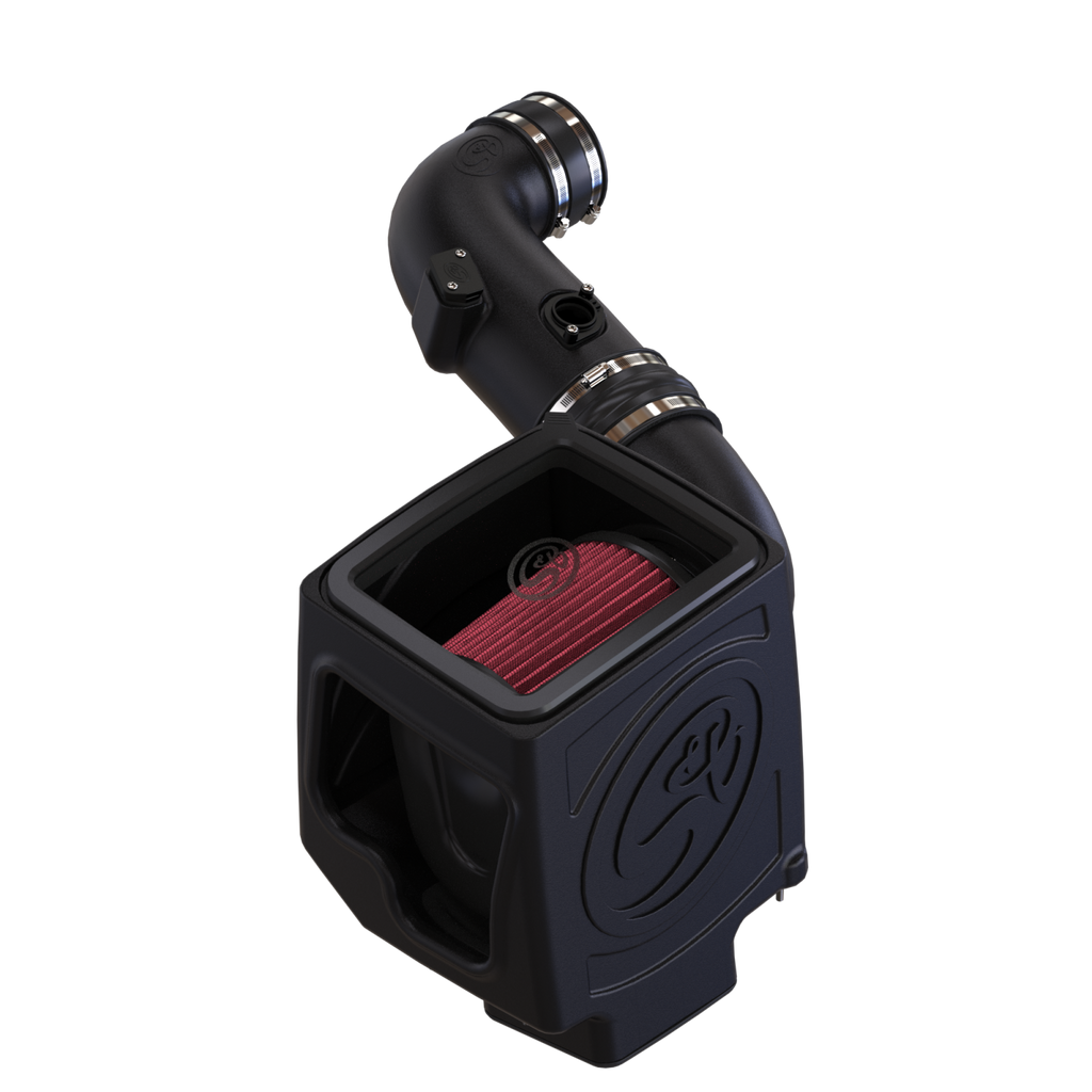 Cold Air Intake For 11-16 Chevrolet Silverado GMC Sierra V8-6.6L LML Duramax Cotton Cleanable Red S&B