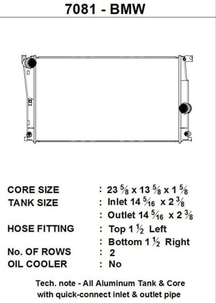 CSF BMW 2 Series (F22/F23) / BMW 3 Series (F30/F31/F34) / BMW 4 Series (F32/F33/F36) A/T Radiator