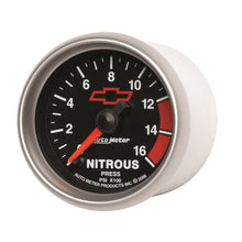画像をギャラリービューアに読み込む, Autometer GM Bowtie Black 2-1/16in 0-1600 PSI Nitrous Pressure - Digital Stepper Motor