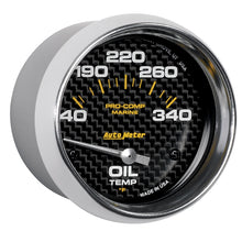 画像をギャラリービューアに読み込む, Autometer Marine Carbon Fiber Electric Oil Temperature Gauge 2-5/8in 140-300 Deg F
