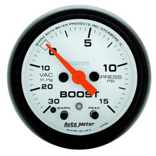 画像をギャラリービューアに読み込む, Autometer Phantom 52mm 30 in Hg-Vac/15PSI FS Electronic Vacuum/Boost w/ Peak Memory &amp; Warning Gauge